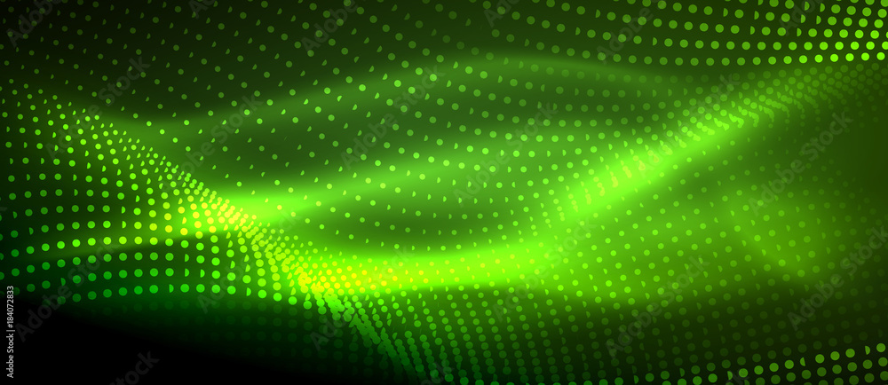 Glowing abstract wave on dark, shiny motion Glowing abstract wave on dark, shiny motion