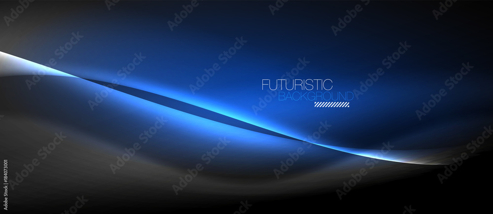 Neon glowing wave, magic energy and light motion background Neon glowing wave, magic energy and light motion background