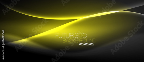 Neon glowing wave  magic energy and light motion background