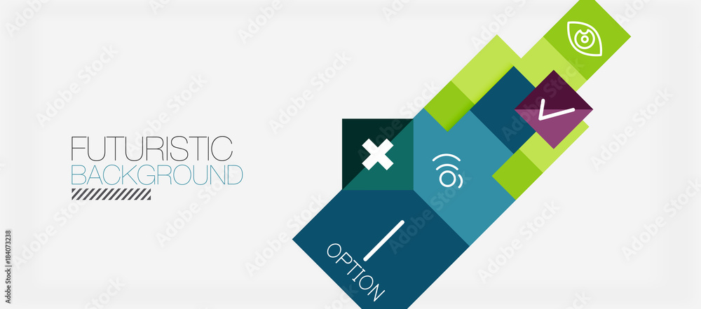 Square shapes banner design, geometric abstract background Square shapes banner design, geometric abstract background