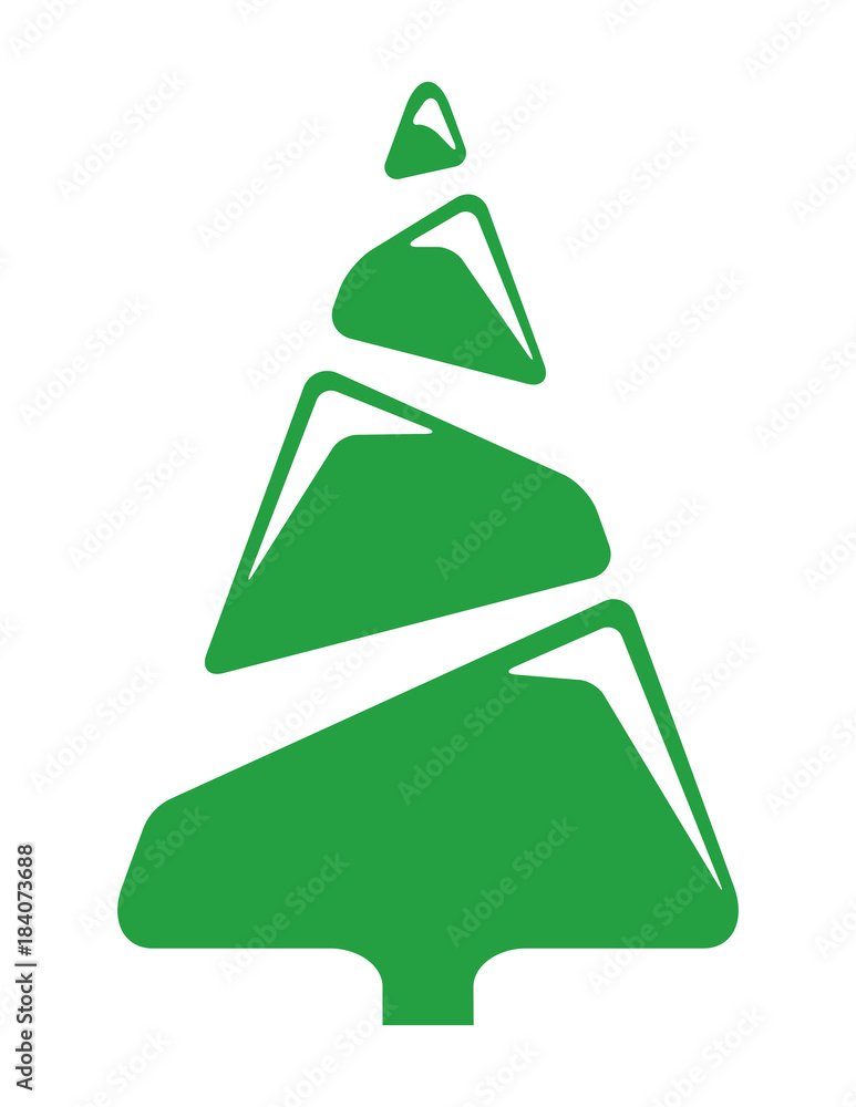 Christmas Tree on white background. Vector illustration
