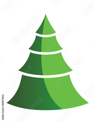 Christmas Tree on white background. Vector illustration
