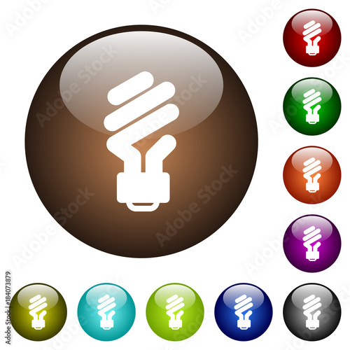 Energy saving fluorescent light bulb color glass buttons