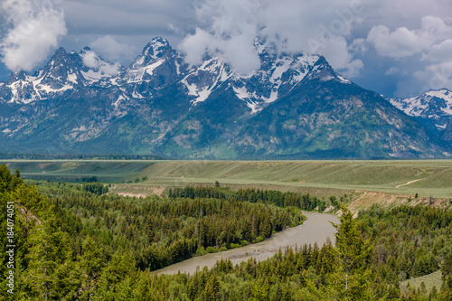 Grand Teton Mountains view from Snake River Overlook