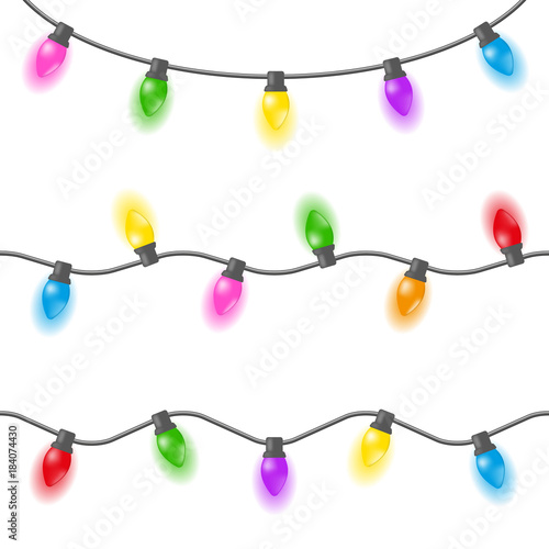 Garland glowing seamless pattern