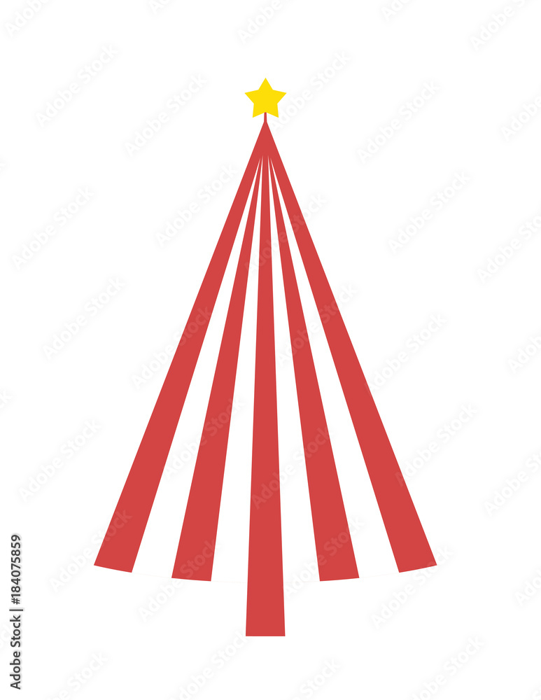 Christmas Tree on white background. Vector illustration