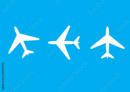 Plane icons vector  solid illustration  pictograms isolated on different colors