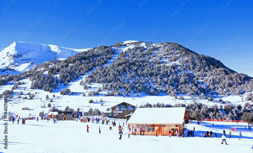 Ski resort in winter