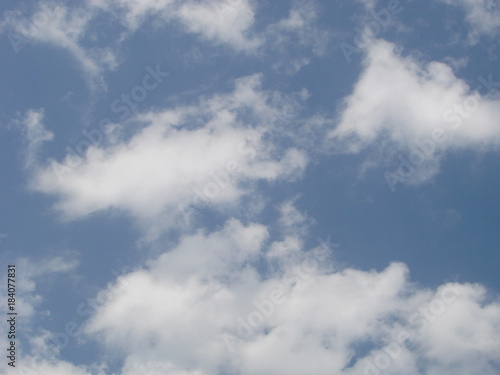 beautiful blue sky with clouds background.Sky clouds.Sky with clouds weather nature cloud blue.Blue sky with clouds and sun. © MichiruKayo