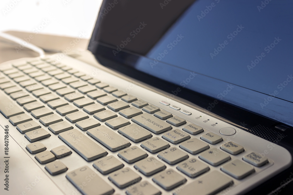 Laptop keyboard. Business concept. Selective focus.