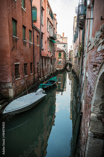 Beautiful photo canal of Venice   Italy .