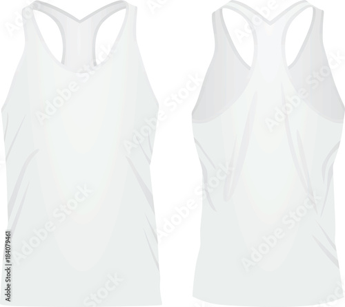 White sleeveless t shirt. vector illustration