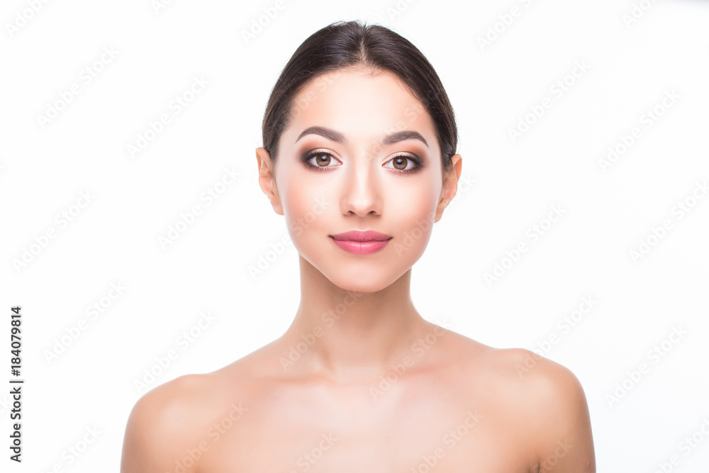Beautiful Woman Face Portrait Beauty Skin Care Concept Beautiful beauty young female model girl touching her face skin cheeks hands fingers. Fashion Beauty Model Beautiful Woman Face Portrait Beauty Skin Care Concept Beautiful beauty young female model girl touching her face skin cheeks hands fingers. Fashion Beauty Model