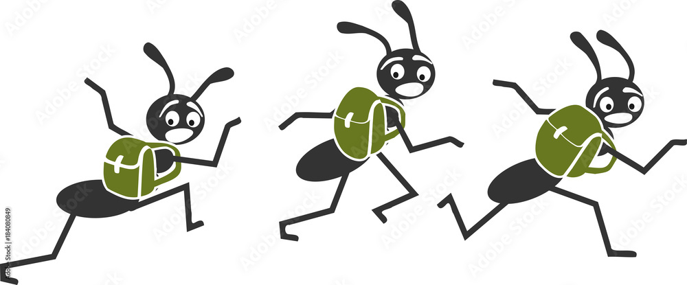 des fourmis fuient avec leurs sacs sur le dos à cause d'un traitement insecticide des fourmis fuient avec leurs sacs sur le dos à cause d'un traitement insecticide