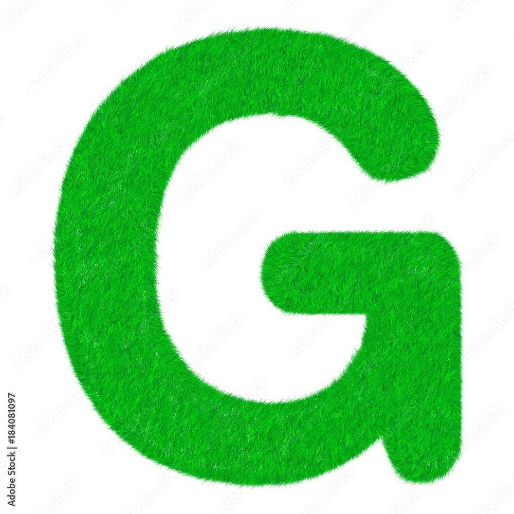 Letter of green fresh grass isolated on a white background Letter of green fresh grass isolated on a white background