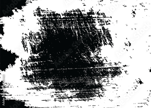 Abstract pattern, background print of disaster on fabric, paper, wood, frosty pattern on glass, in black and white texture with dark spots, scratches and lines .Vector illustration.