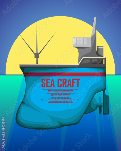 A cargo sea ship depicted on a poster
