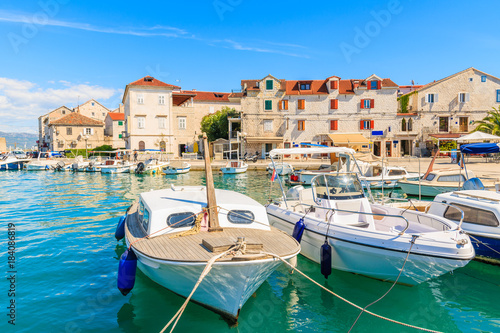 Fishing boats in Trogir port  Dalmatia  Croatia