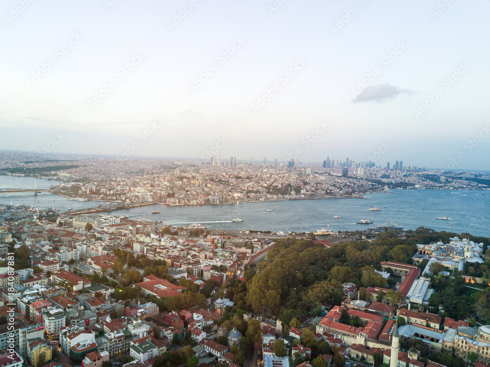 Naklejka premium The view from the flight to Istanbul.