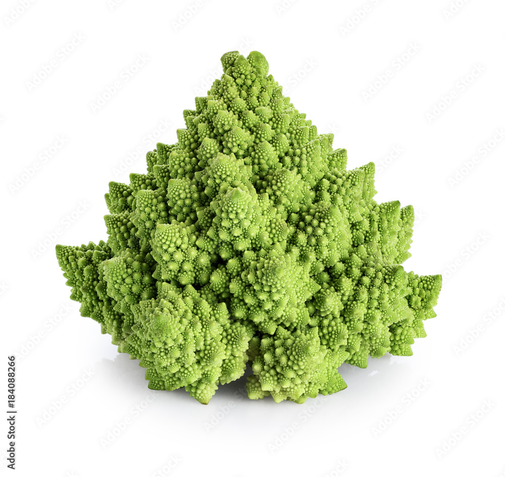 Cabbage romanesco isolated on white background. Cabbage romanesco isolated on white background.
