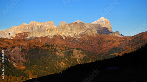 Autumn landscape in the Dolomites, Italy, Europe