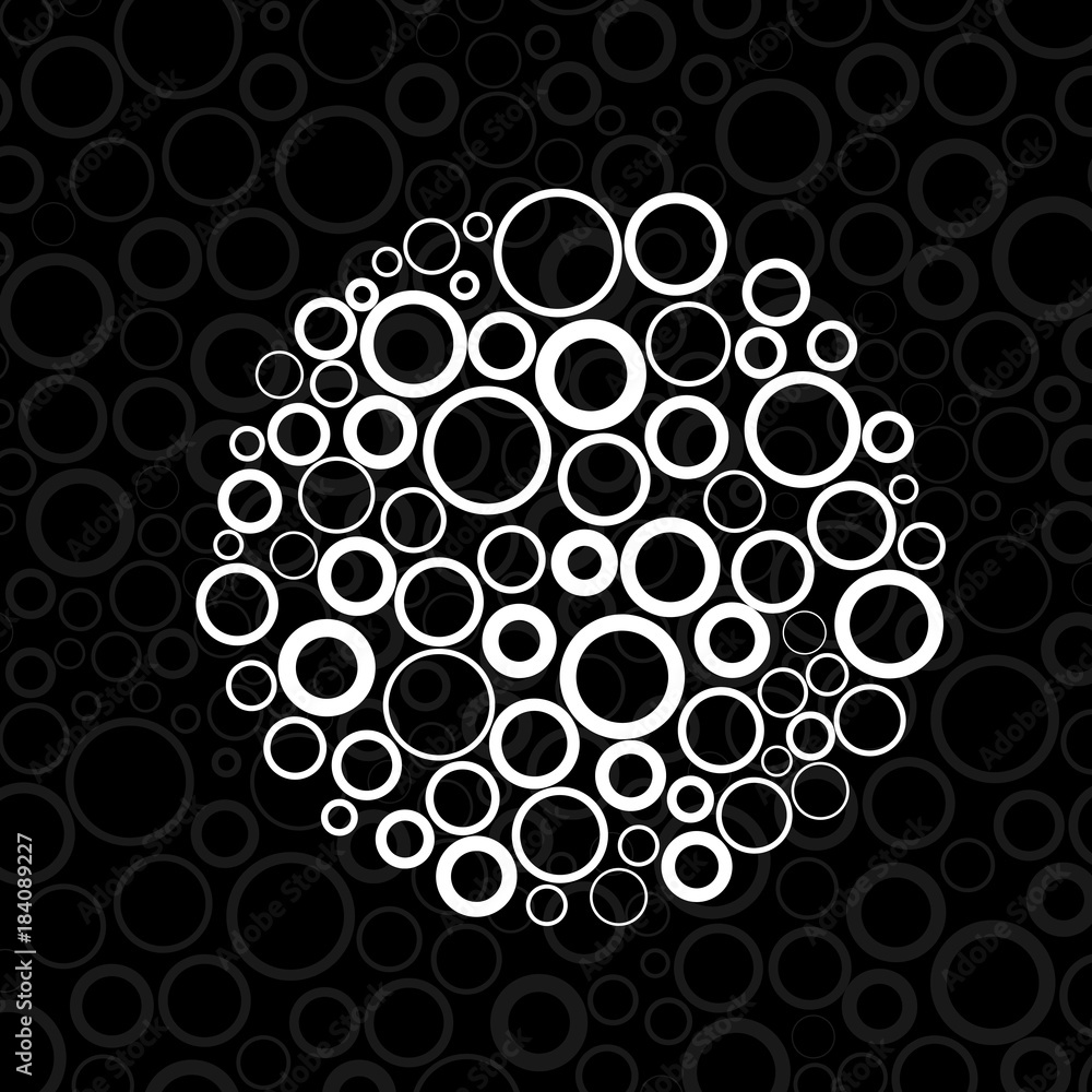 Abstract ball of circles. Vector illustration. Eps 10