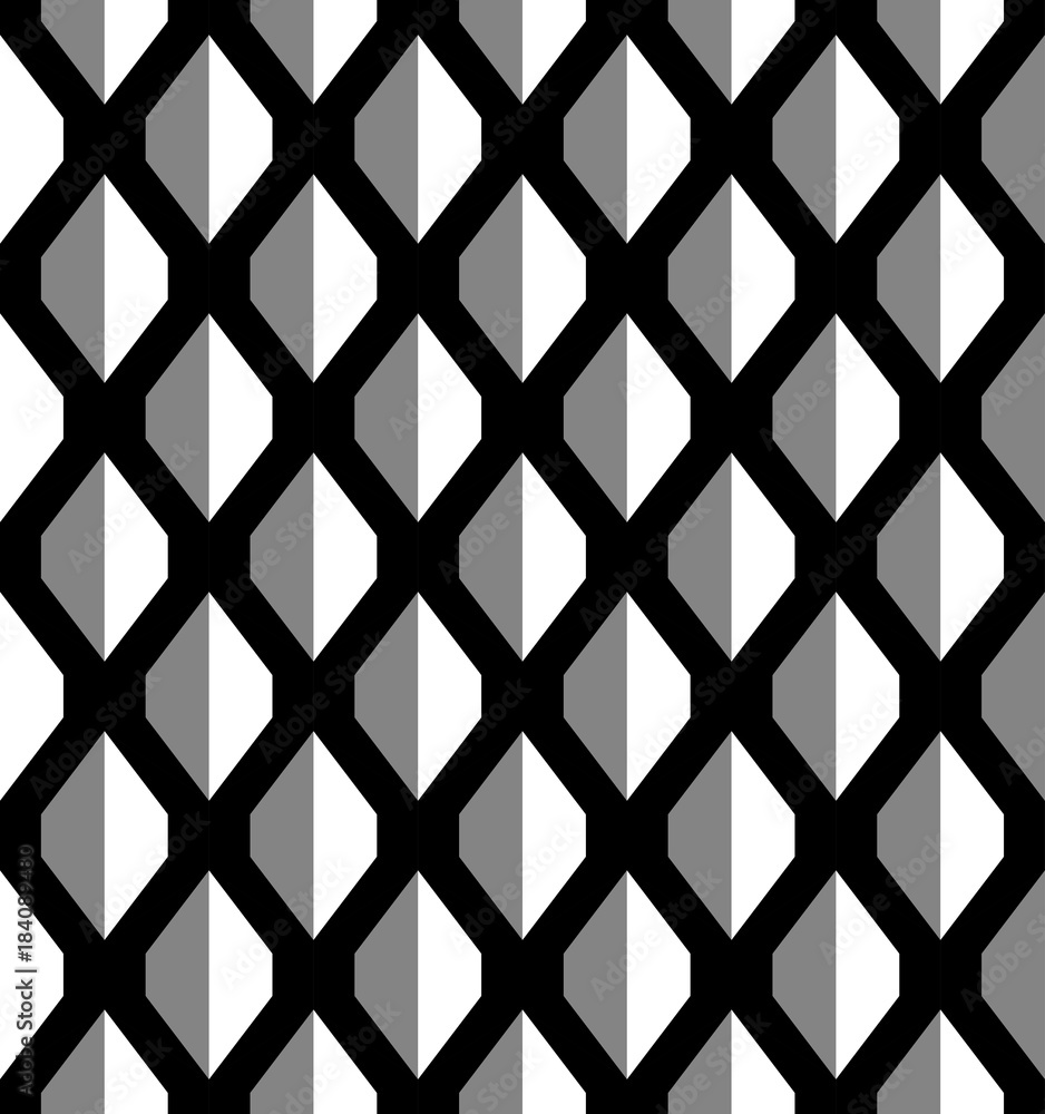 Fototapeta premium monochrome vector seamless texture of three-dimensional graphic elements