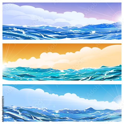 Seascape banner set