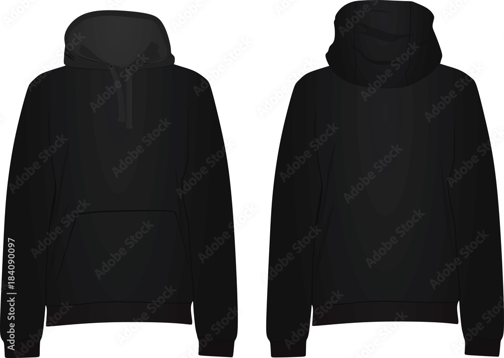 Black hoodie. vector illustration Stock Vector | Adobe Stock