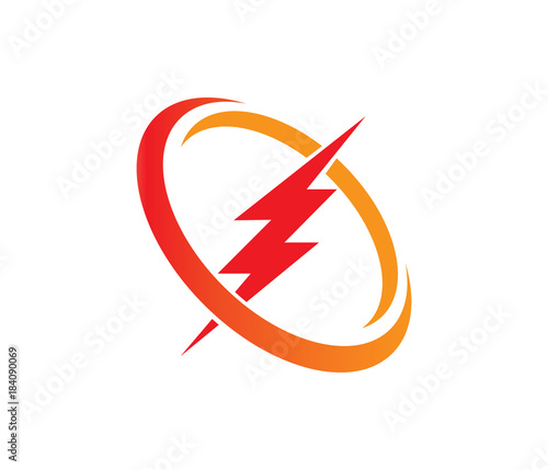 lightning thunderbolt electricity gear vector logo design