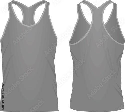 Grey sleeveless t shirt. vector illustration