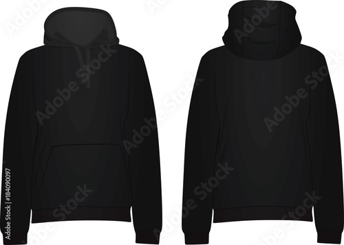 Black hoodie. vector illustration