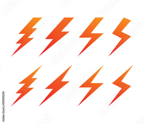 lightning thunderbolt electricity gear vector logo design