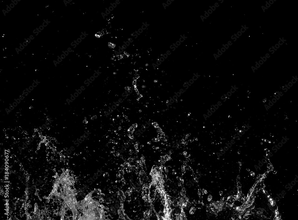 water Splash On black  Background