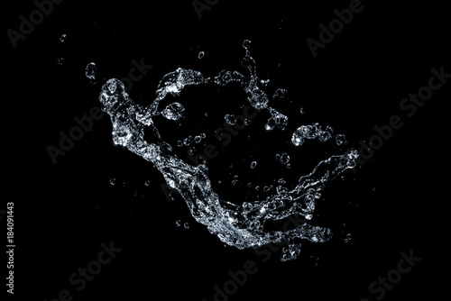 water Splash isolate On black Background