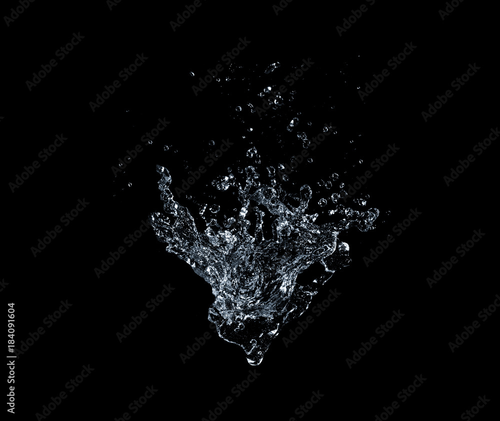 water Splash isolate On black Background