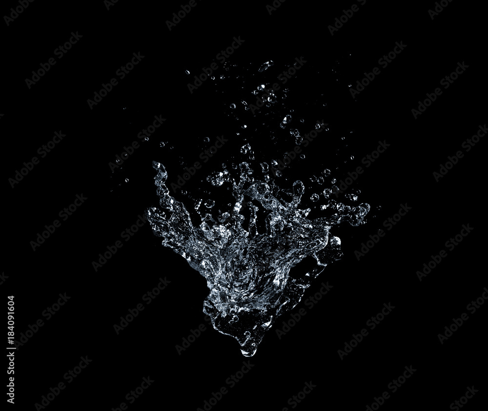 water Splash isolate On black Background water Splash isolate On black Background