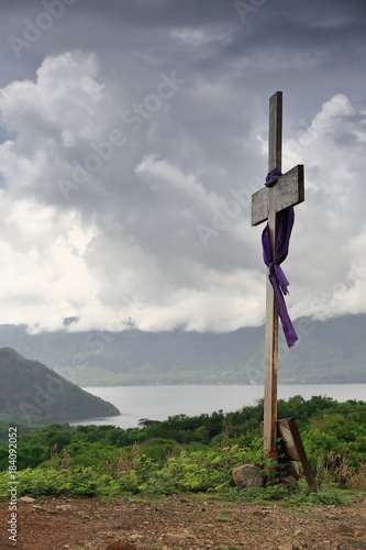 Cross station-Via Crucis along Daang Kastila-Volcano trail. Taal Lake Island-Talisay-Batangas-Philippines.0014 photo