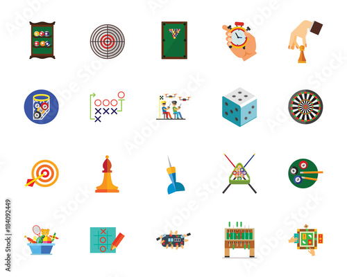 Leisure games icon set
