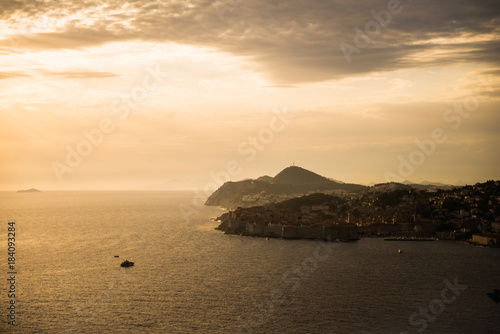 Beautiful view of Dubrovnik City at sunset