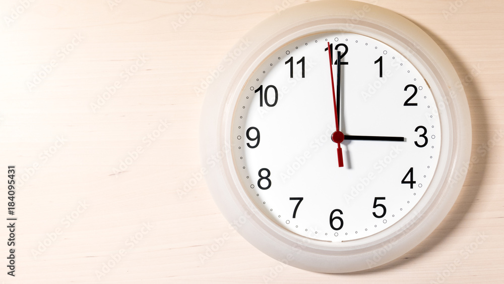 Clock ticking showing three hours Clock ticking showing three hours