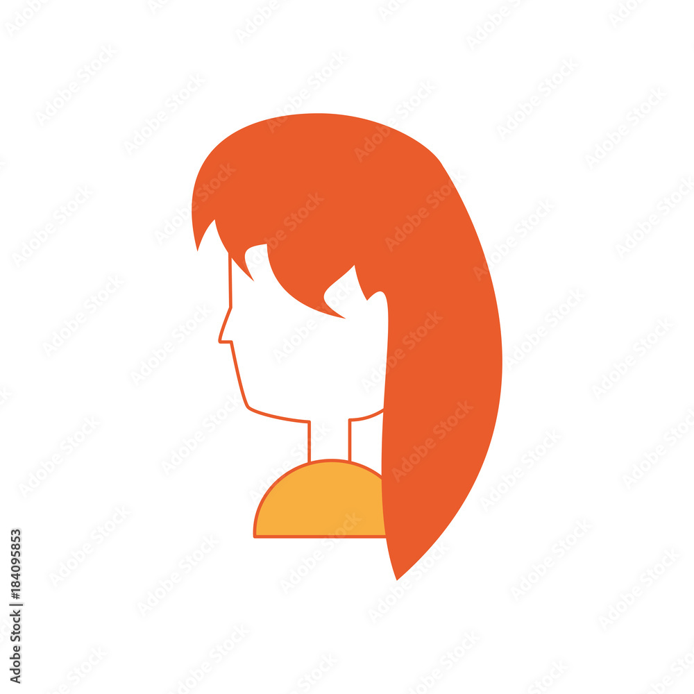 cartoon woman head icon