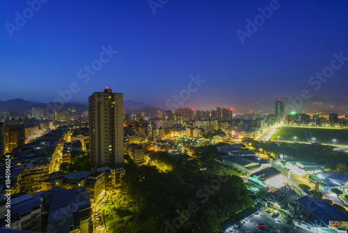 Night aerial cityscape of Xindian District