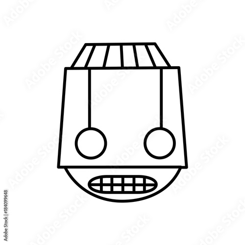 line robot head technology with eyes and mouth