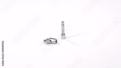 Metal adapters for modern multifunctional screwdriver. photo