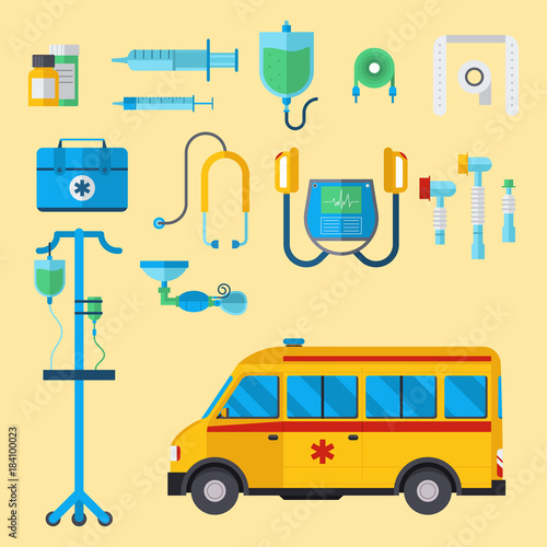 Ambulance medicine health emergency car vector hospital urgent pharmacy medical support paramedic treatment illustration