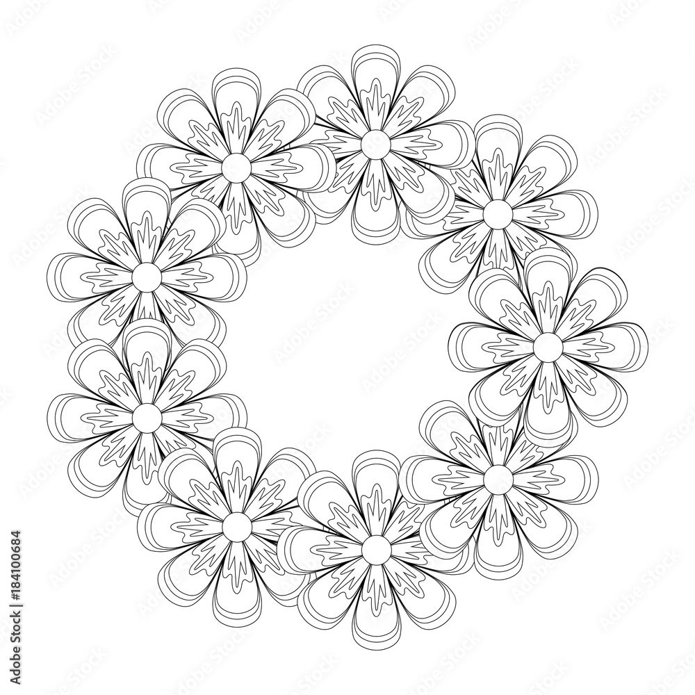 round frame flower vector illustration round frame flower vector illustration