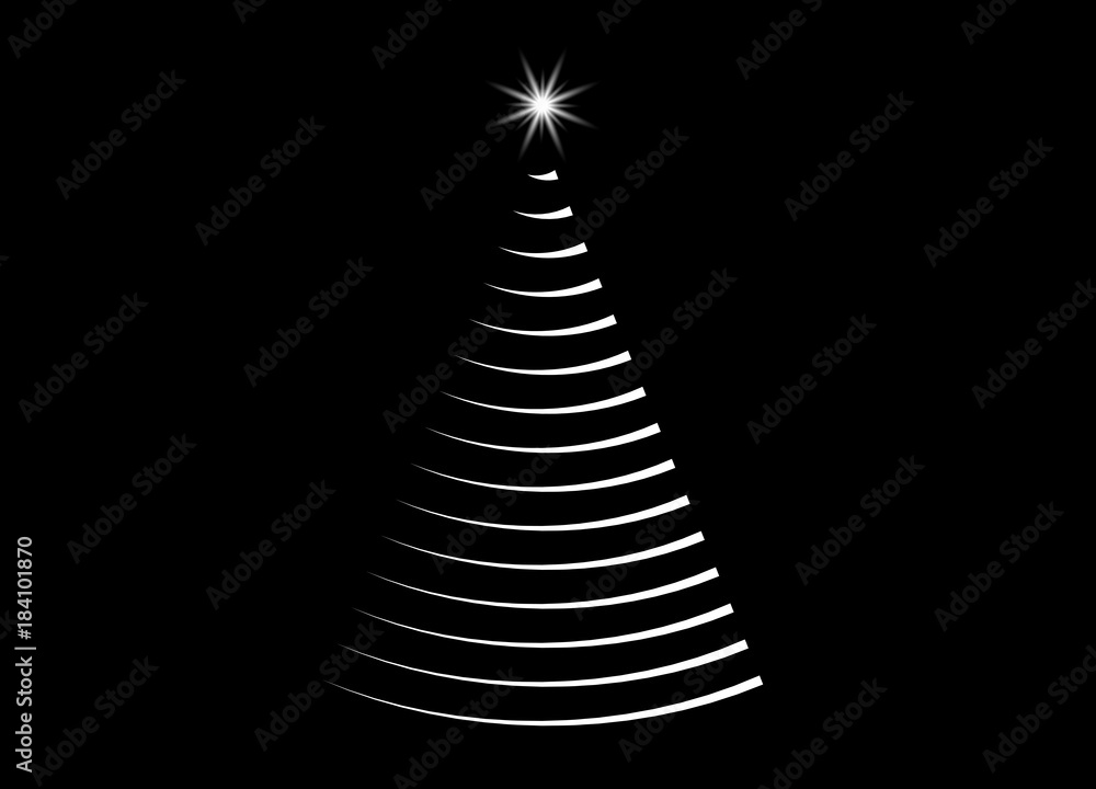 Christmas tree from lights with star design isolated on black background Christmas tree from lights with star design isolated on black background