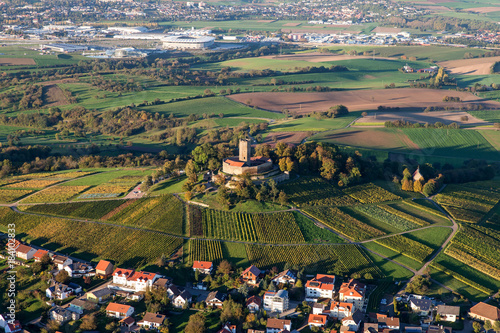 aerial view of castle Steinsberg near Sinsheim - Kraichgau - Germany