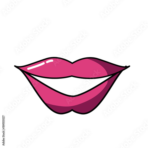 fashion mouth with lipstick makeup in the lips
